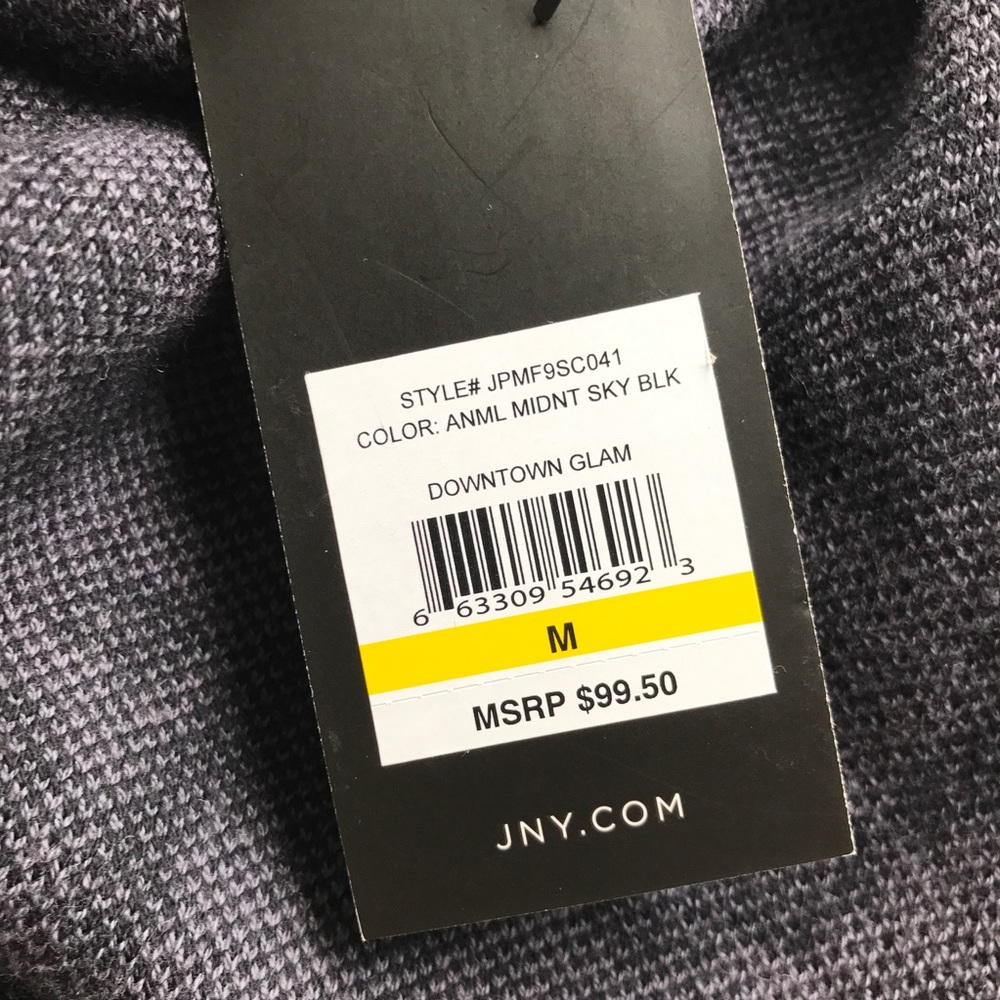 🆕 JONES NY ANIMAL PRINT MIDNIGHT BLACK CARDIGAN - Picture 7 of 8